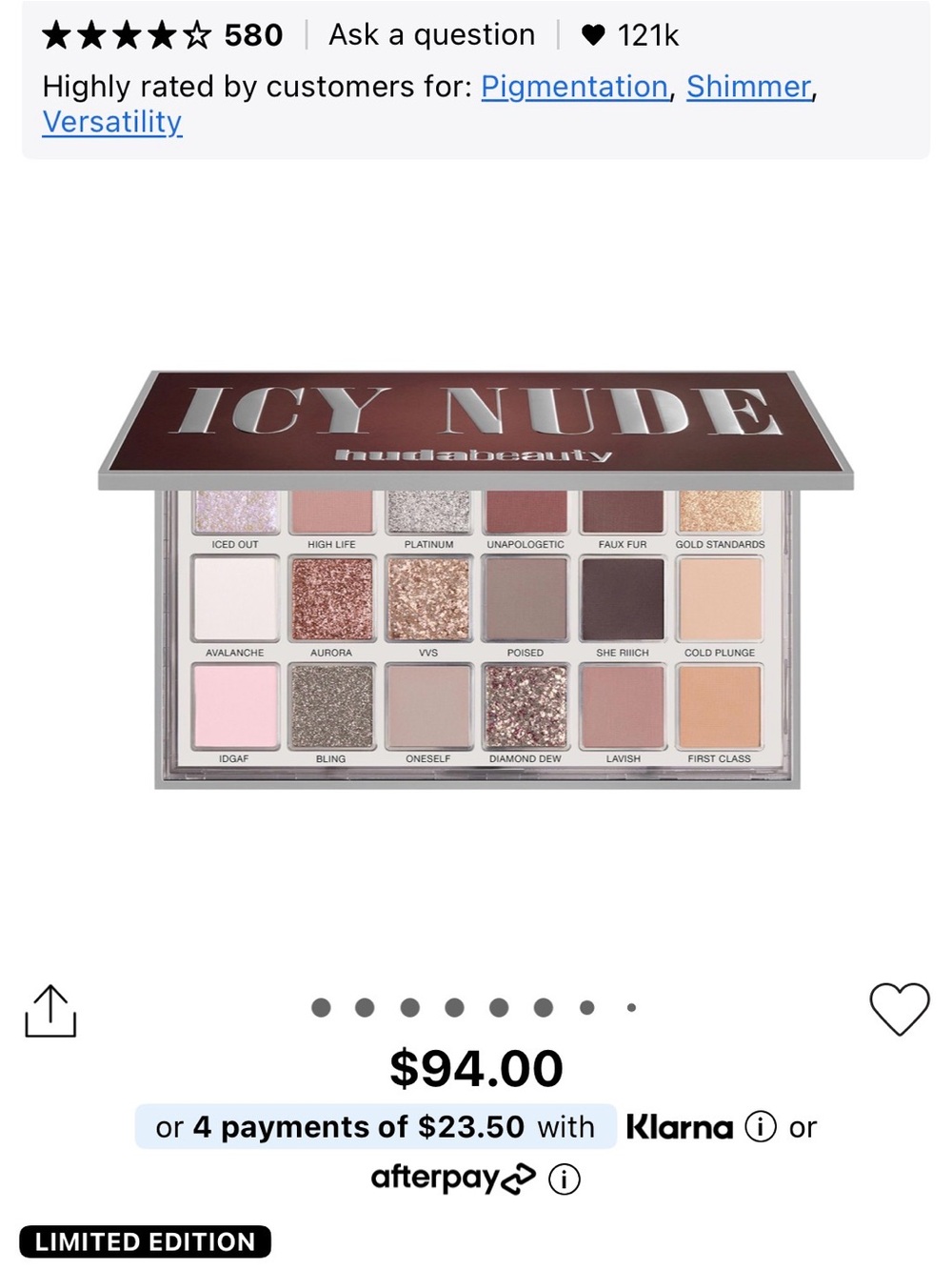 🆕👀HUDA BEAUTY Icy Nude Eyeshadow Palette - Neutral & Pink Shades